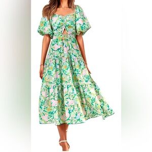 BTFBM Floral Tiered Maxi Dress